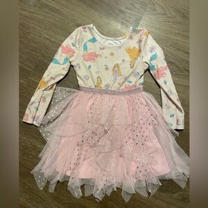 Disney Princess Pink Tulle Longe Sleeve Dress 5T